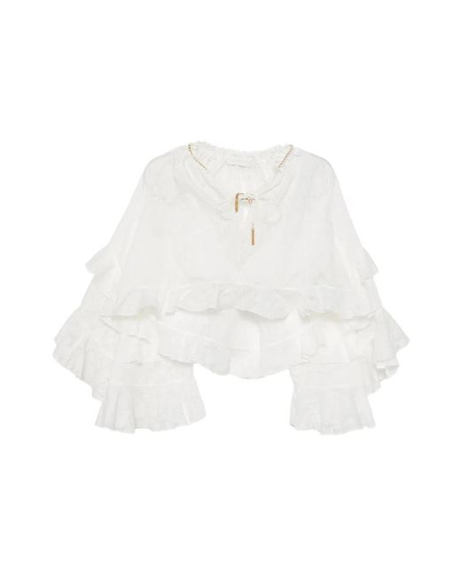 Zimmermann Overhemden ,Wit ,6883Trs 263 Blouse in het White