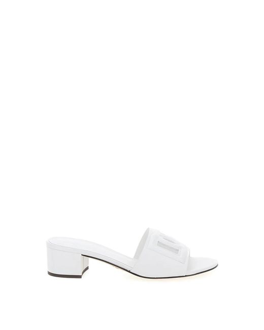 Dolce & Gabbana White Heeled Mules