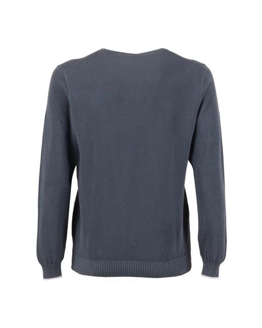 Fedeli Gray Round-Neck Knitwear for men
