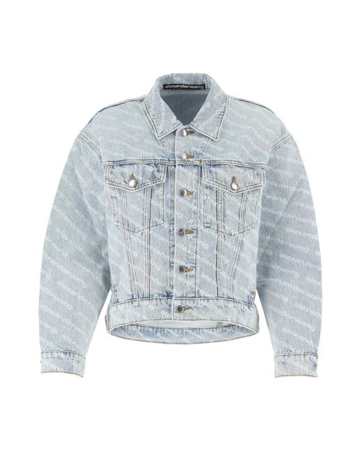 Alexander Wang Blue Bedruckte Jeansjacke