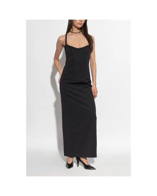 Maxi Dresses Versace de color Black