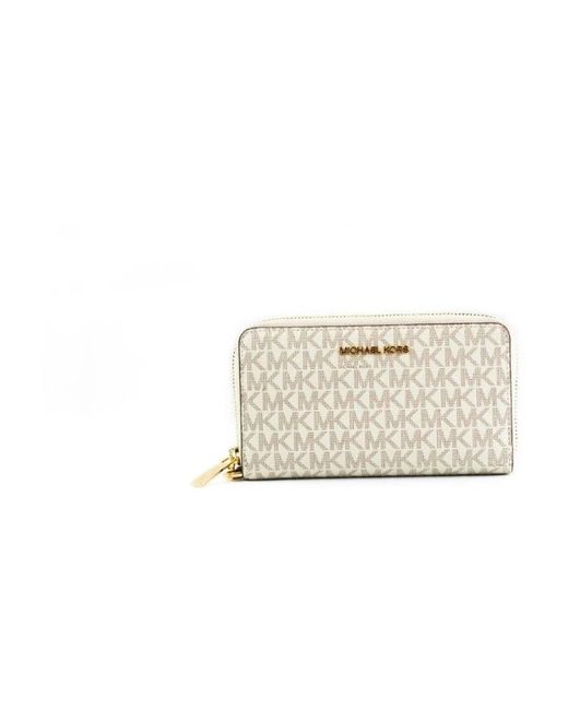 Michael Kors Natural Große signature pvc multifunktions-handgeldbörse
