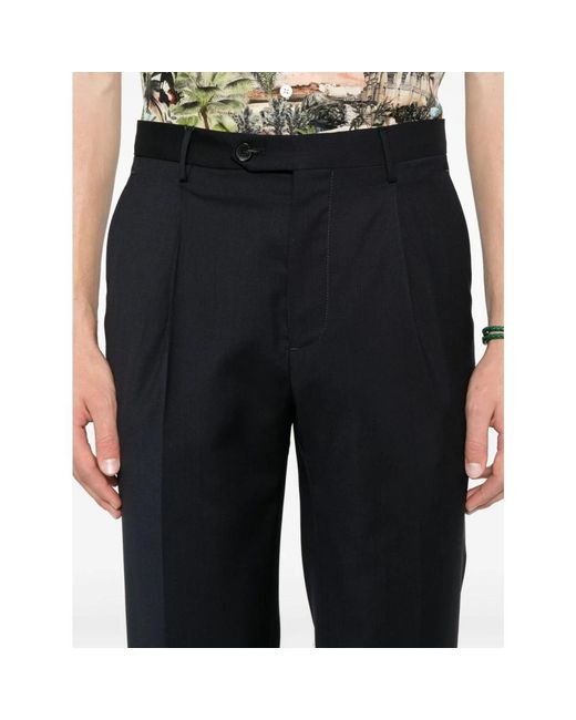 Etro Blaue Marineblaue Hose Regular Fit in Black für Herren
