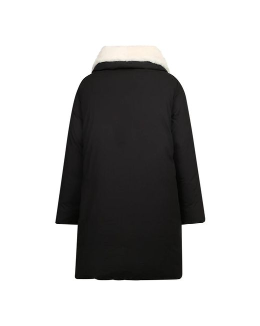 Givenchy Jassen ,Zwart ,Katoen Zwarte Jas Met Afneembare Shearling Kraag in het Black voor heren