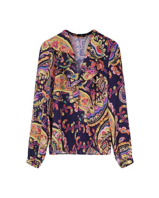 Etro Gerimpelde Blouse in het Multicolor