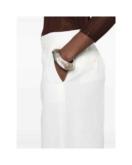 Twinset White Wide Trousers