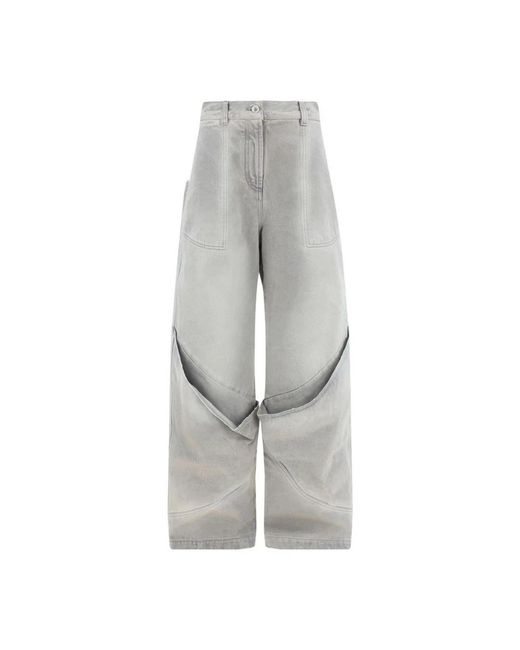 The Attico Cargo Pocket Katoenen Jeans in het Gray