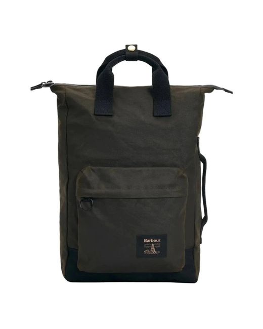 Barbour Tassen ,Groen ,Field Wax Backpack in het Black voor heren