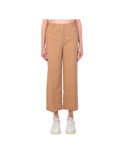 Trousers > cropped trousers Pinko en coloris Natural
