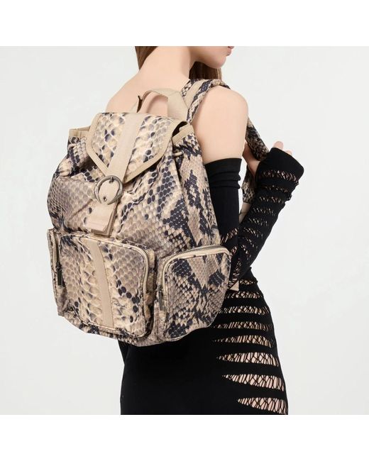 Roberto Cavalli Gray Napoli Python Rucksack