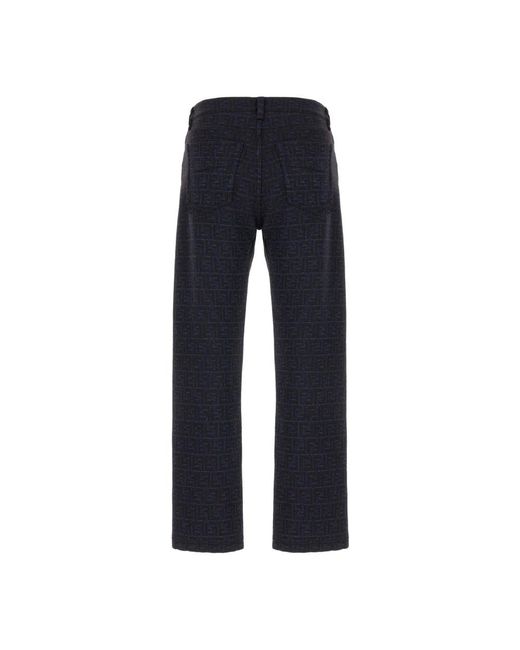 Fendi Blue Straight Fit Jeans for men