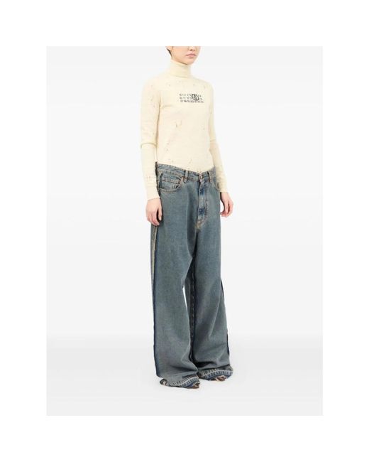 MM6 by Maison Margiela Wide Jeans in het Blue