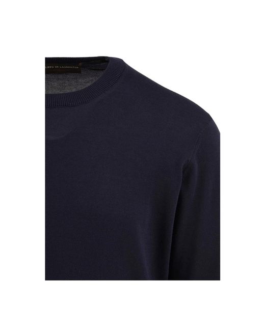 FILIPPO DE LAURENTIIS Blue Round-Neck Knitwear for men