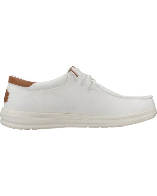 HeyDude White Laced Shoes for men