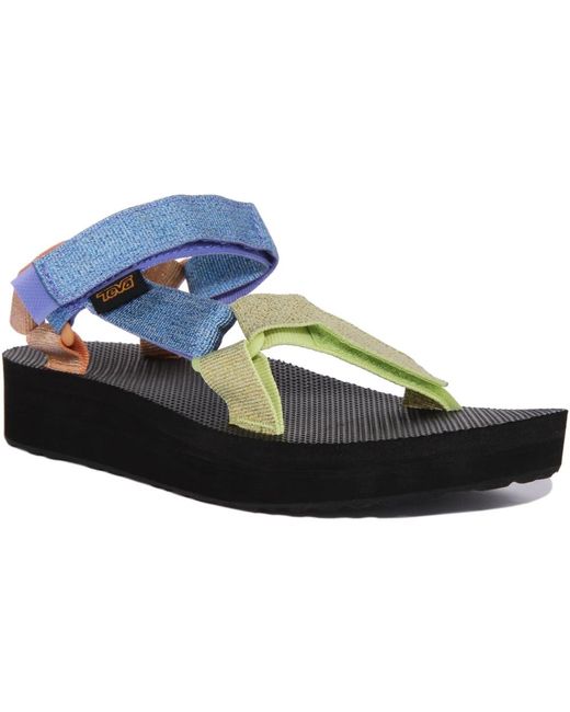 Teva Schoenen ,Veelkleurig ,Universele Plateau Sandalen in het Blue