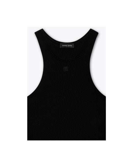 Anine Bing Black Sleeveless Tops