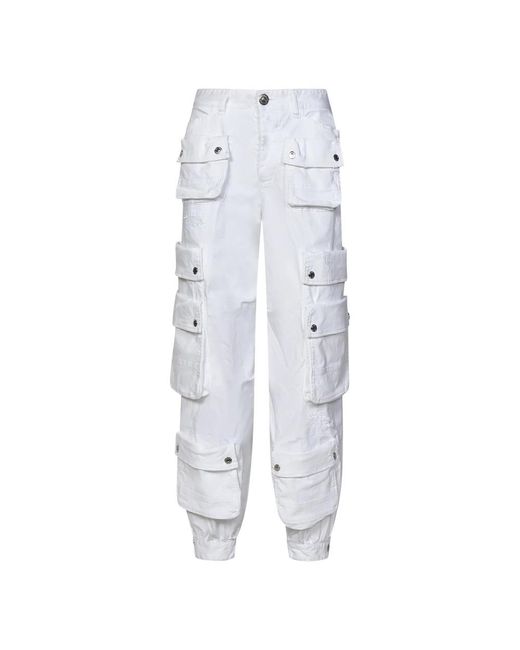 DSquared² White Straight Trousers