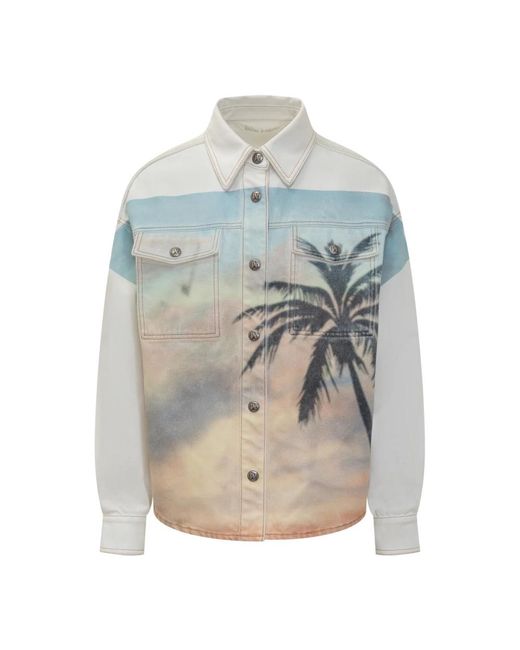 Palm Angels Gray Denim Jackets