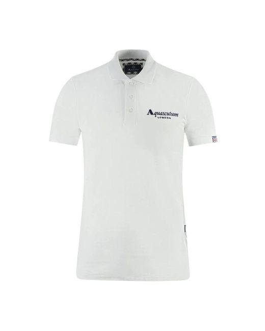 Aquascutum White Polo Shirts for men