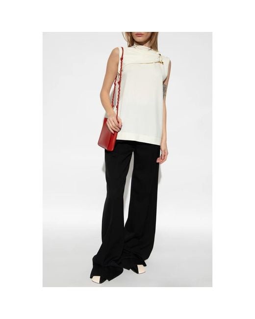 Jil Sander White Sleeveless Tops