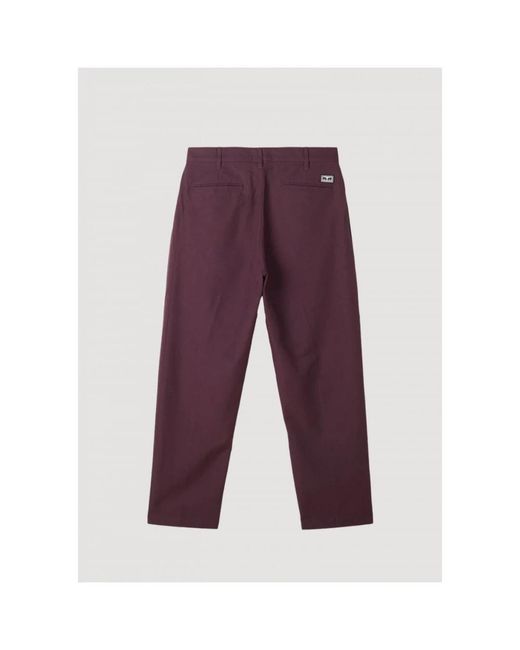 Obey Purple Straight Trousers
