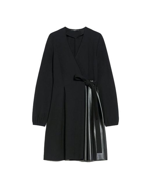 Abito elegante con gonna in ecopelle di Weekend by Maxmara in Black