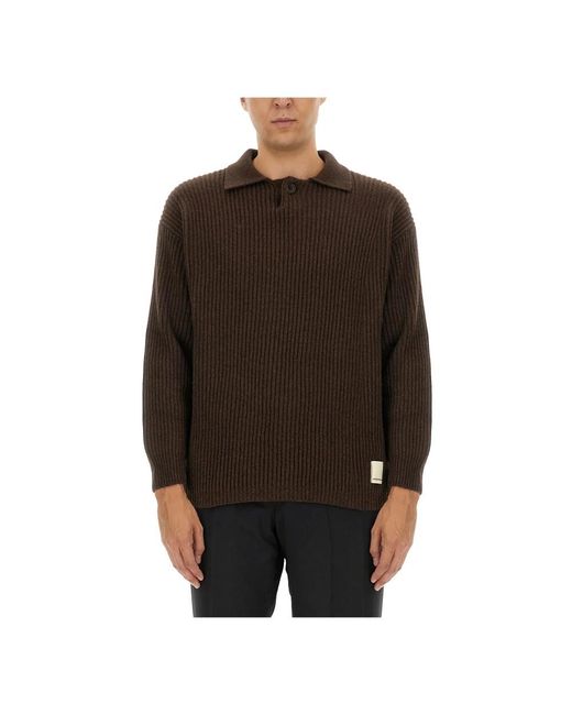 Emporio Armani Brown Round-Neck Knitwear for men