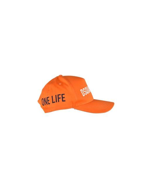 DSquared² Accessoires ,Oranje ,Katoen Katoenen Hoeden in het Orange voor heren