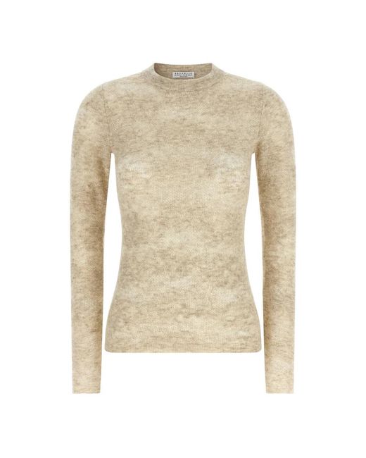 Brunello Cucinelli Natural Round-Neck Knitwear