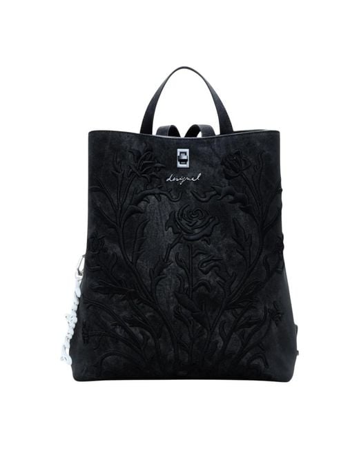 Desigual Bloemen Total B Damesrugzak in het Black