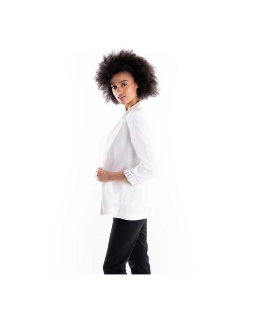 Marella Pure Linen Blazer in het White