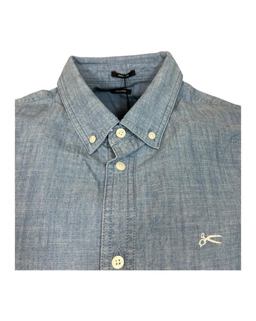 Denham Overhemden ,Blauw ,Chambray Light Overhemd in het Blue voor heren