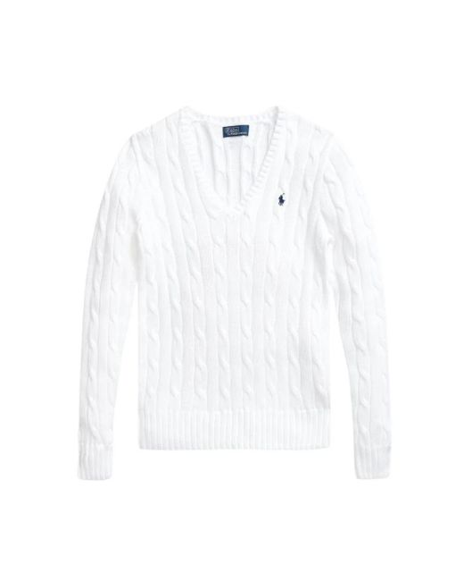 V-Neck Knitwear Polo Ralph Lauren en coloris White
