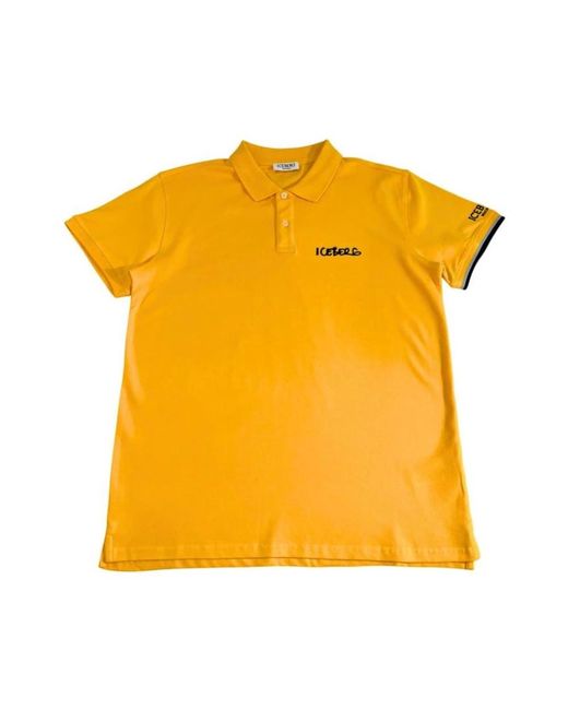 Iceberg Tops ,Geel ,Katoen Gele Polo Shirt Met Borstlogo in het Yellow voor heren