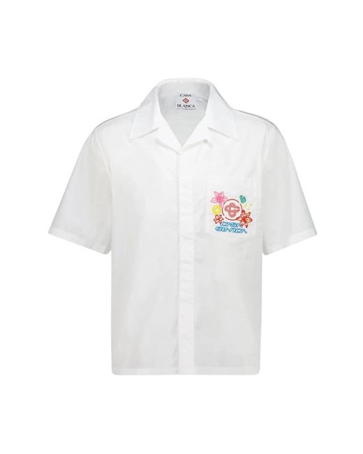 Casablanca White Short Sleeve Shirts for men