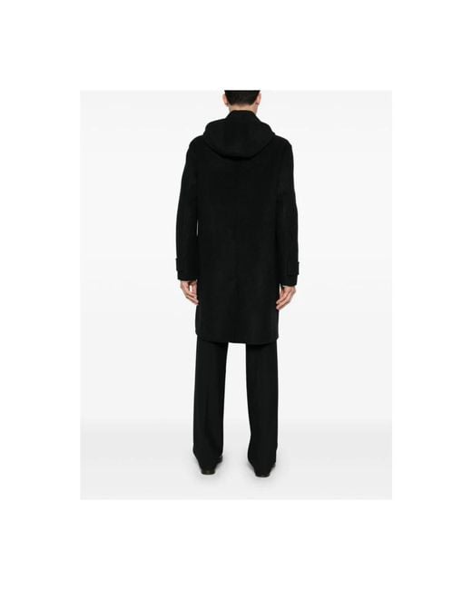 Eleventy Jassen ,Zwart ,Wol Wollen Herenjas Met Afneembare Capuchon in het Black voor heren