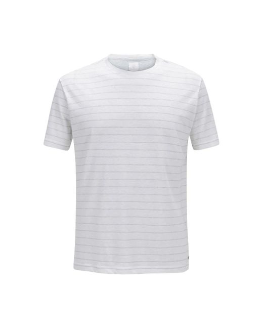 Eleventy Lässiges baumwoll-leinen-mix t-shirt in White für Herren