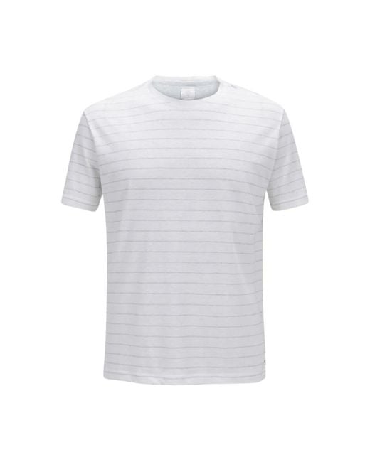 T-shirt casual in misto lino e cotone di Eleventy in White da Uomo