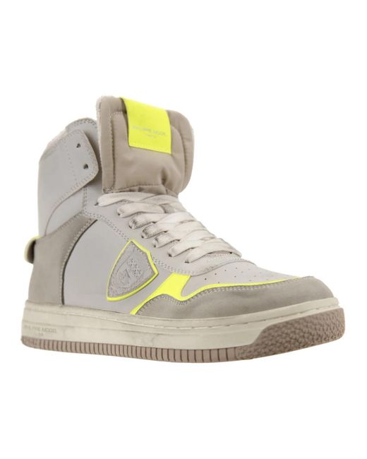 Philippe Model Schoenen ,Grijs ,Suède Hoge Top Sneakers in het Gray voor heren