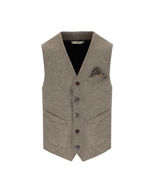 Bob Taupe einreihige weste baumwoll-wollmischung in Brown für Herren