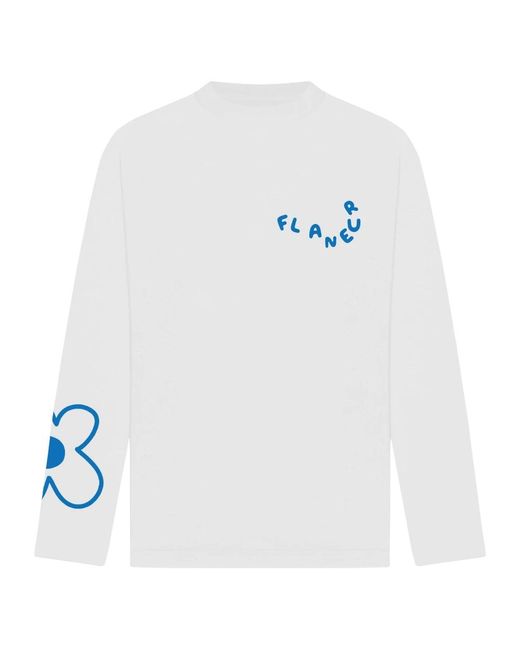 flâneur Long Sleeve Tops in het White voor heren