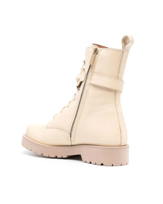 Twin Set Natural Lace-Up Boots