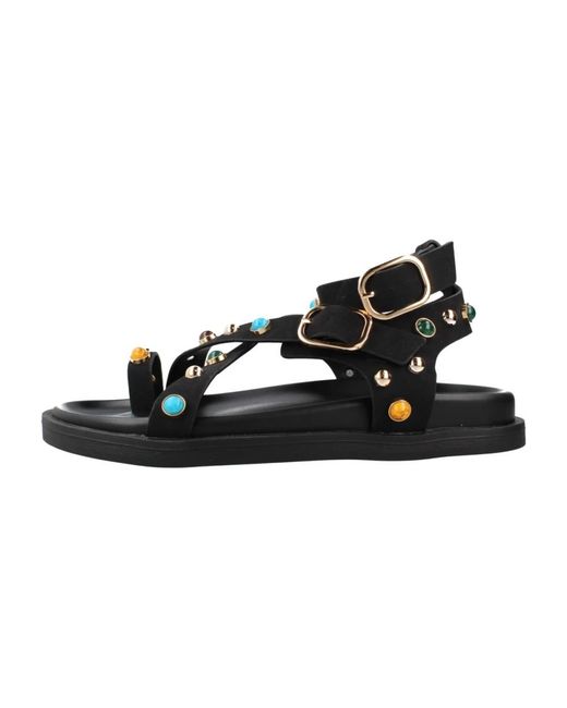 Exe' Black Flache Sandalen