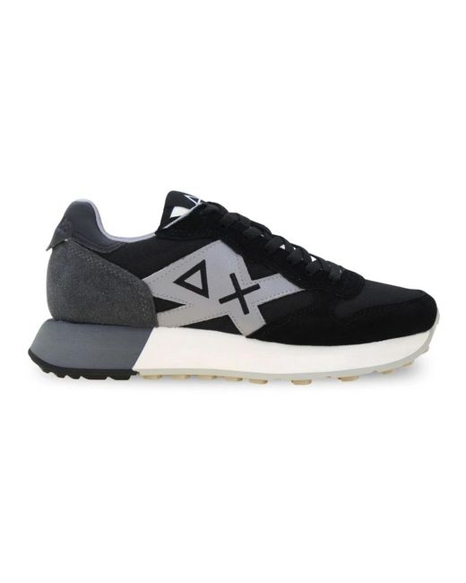 Sun 68 Zwarte Suède Veterschoenen Sneakers in het Black voor heren