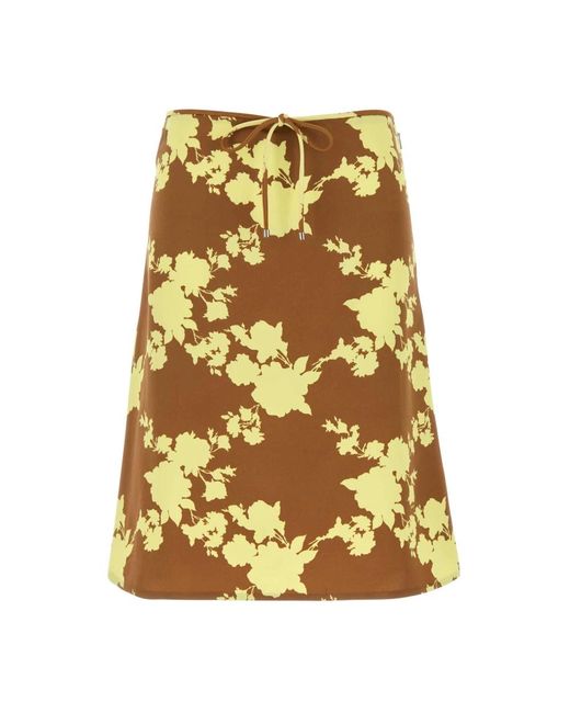 Versace Wild Roses Silk Crepe Satin Rok in het Metallic