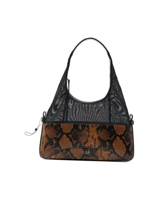 IRO Black Tandem Python Hobo