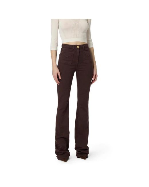 Elisabetta Franchi Brown Flared Jeans