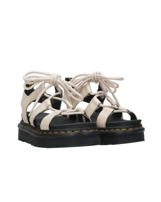 Dr. Martens White Flat Sandals
