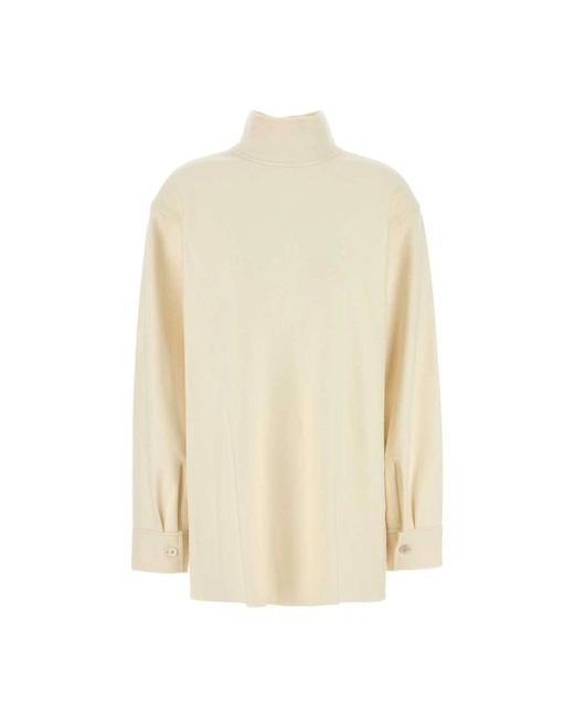 Jil Sander Truien & Vesten ,Wol Crèmekleurige Blouse Van Wolmix in het White