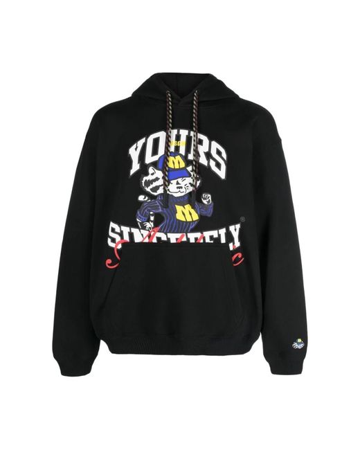 MSGM Graphic Printed Hoodie in het Black voor heren